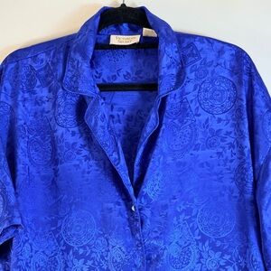 Vintage Victoria's Secret Gold Label Blue  Button-Up Nightgown Size Medium/Large